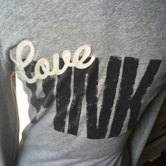 Victoria’s Secret XS raw edge split neck hoodie - Picture 3 of 3